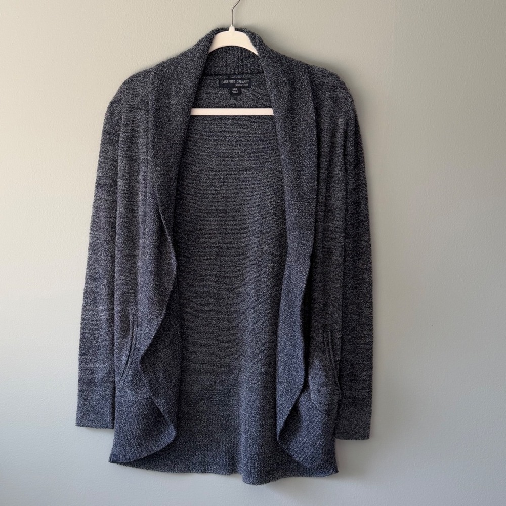 Open Front Cardigan XS/S Charcoal Gray Barefoot Dreams Cozy Chic Lite
